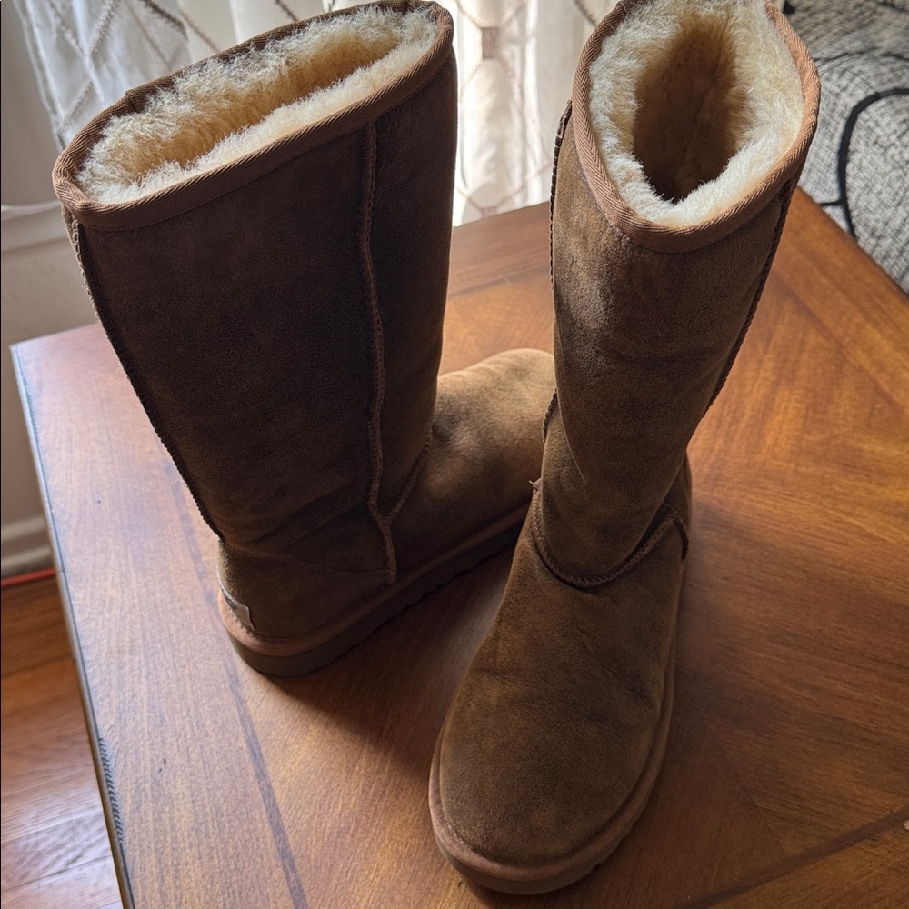 UGG Tan Shearling-Lined Boots